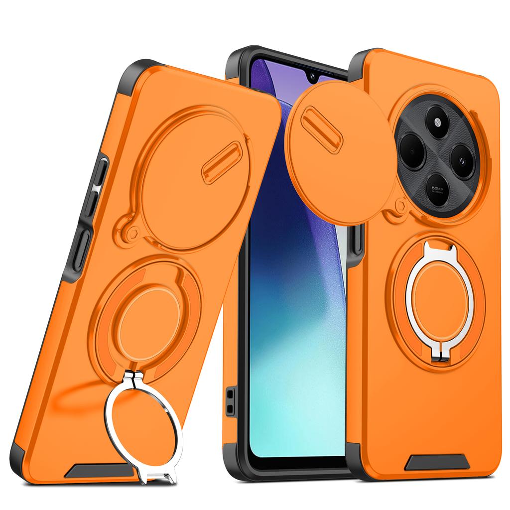 For Xiaomi Redmi 14C 4G Case Armor Shockproof Slide Camera Lens Magnetic Car 360 Ring Stand Protect Cover For Redmi 14C Case