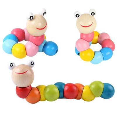 1 unidad Marioneta de Oruga de Madera Juguetes de Educación Temprana Montessori para Niños Juguete de Aprendizaje Adorable para Niño Niña Regalo de Cumpleaños TMZ