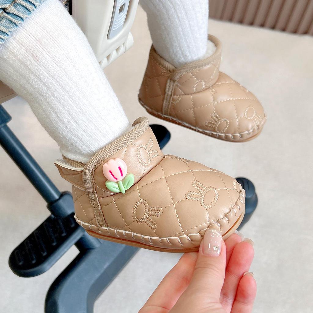 Adorable Soft Sole Winter Baby Shoes with Magic Stickers - Anti-Slip & Warm for 0-1 Year Olds