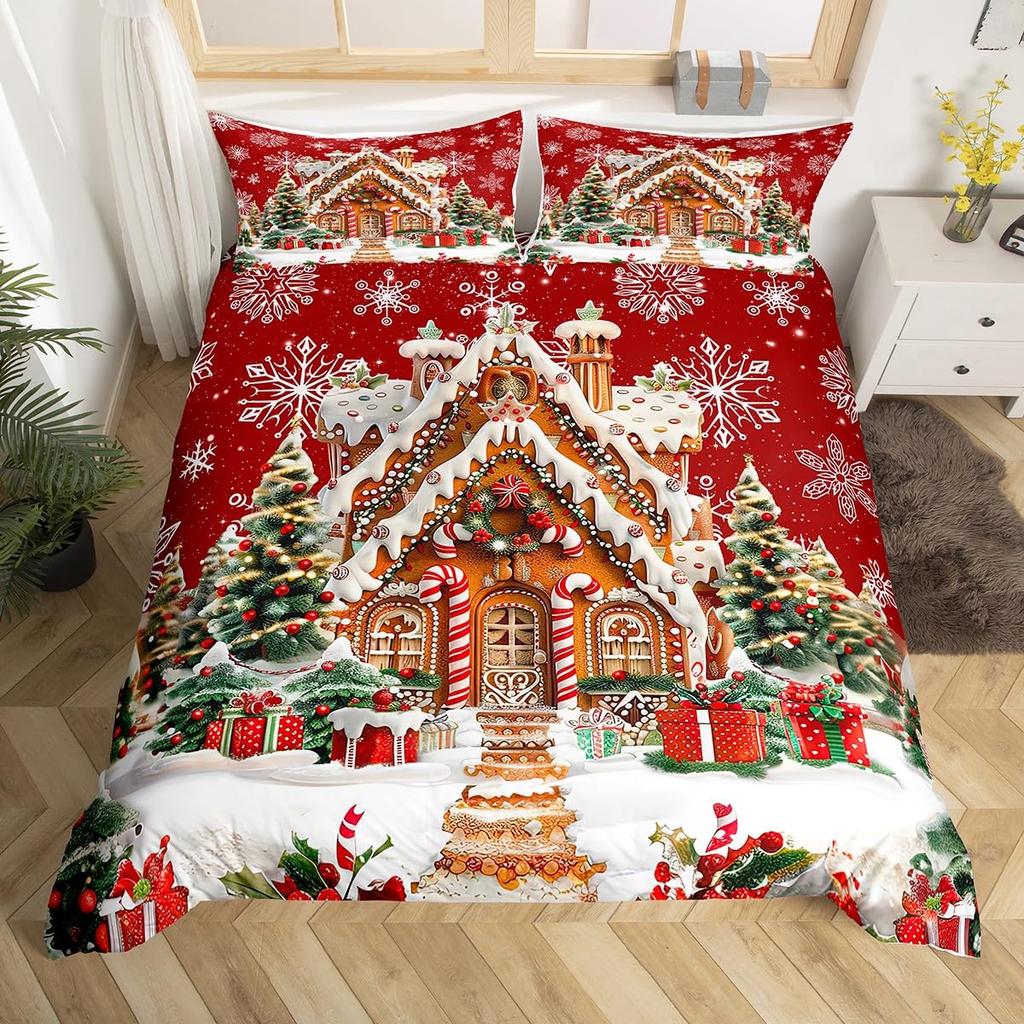 Christmas Tree Duvet Cover Set For Kids Queen Lightweight Down Quilt Covers Room Decor 2 Pillowcases 1 Duvet Cover No Comforter