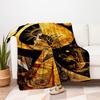 Golden Goddess Wall Art: Celestial Elegance DecorBlanket Flannel Throw Blanket for Sofa, Bed, Travel, Camping, Office, Couch, Chair, And Bed