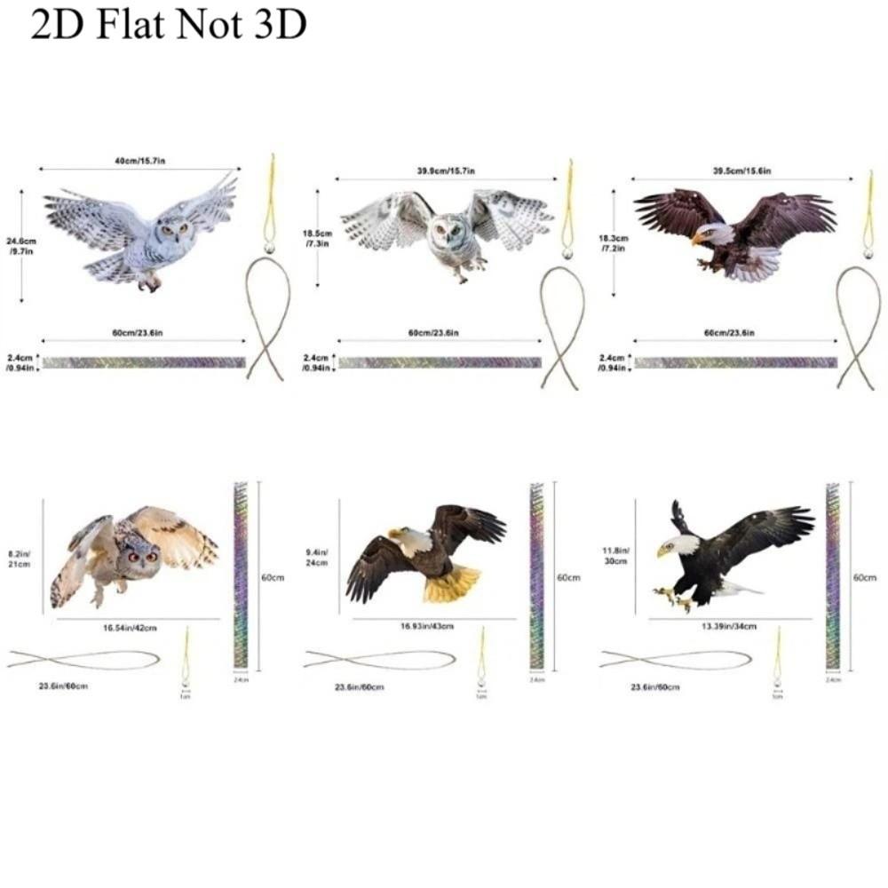 2D Flat Fake Bird Scare Device Acrylic Bird Repeller Bird Repel Owl Scarecrow Garden Decoration