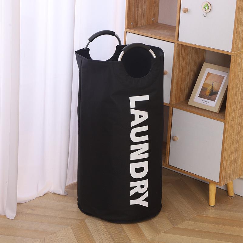 Foldable Large Capacity Oxford Cloth Laundry Basket with Alloy Handle