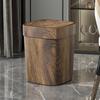 12L Odor-Proof Trash Can Mini Rectangular Reusable Faux Wood Grain Trash Can Bedroom Trash Can with Swing Lid