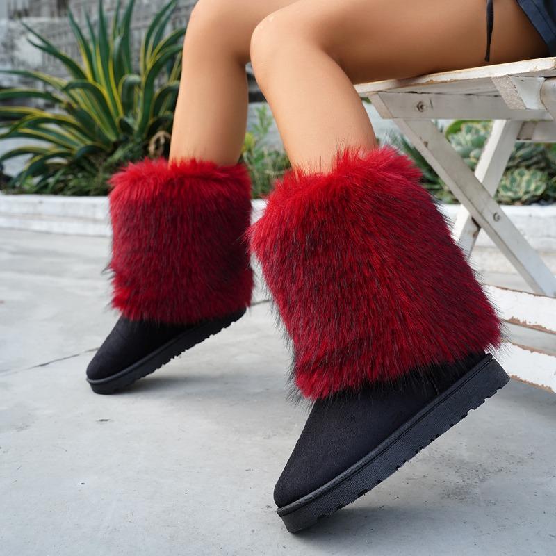 

Мода 2025 Новые зимние ботинки Женские теплые хлопковые туфли Низкий верх Нескользящие Короткие Модные 40 вино красного
