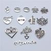 20pcs Mom Series Charms For DIY Jewelry Making Lovely Family Heart Love Mom Charms For Mother's Day Gift