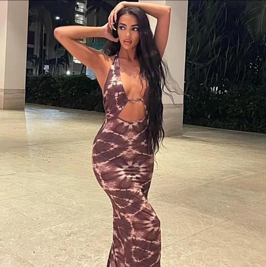 European and American women s clothing new 2026 autumn fashionable and sexy hollow neck and thin temperament hip dress S