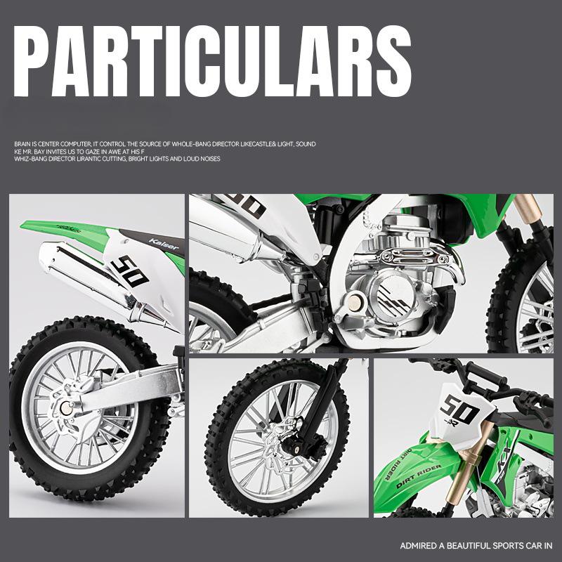 1:12 Kawasaki KX450 Модель Дорожнього Спортивного Мотоцикла зі Сплаву Металева Лита Модель Гірського Позашляхового Мотоцикла Симуляція Дитяча Іграшка Подарунок