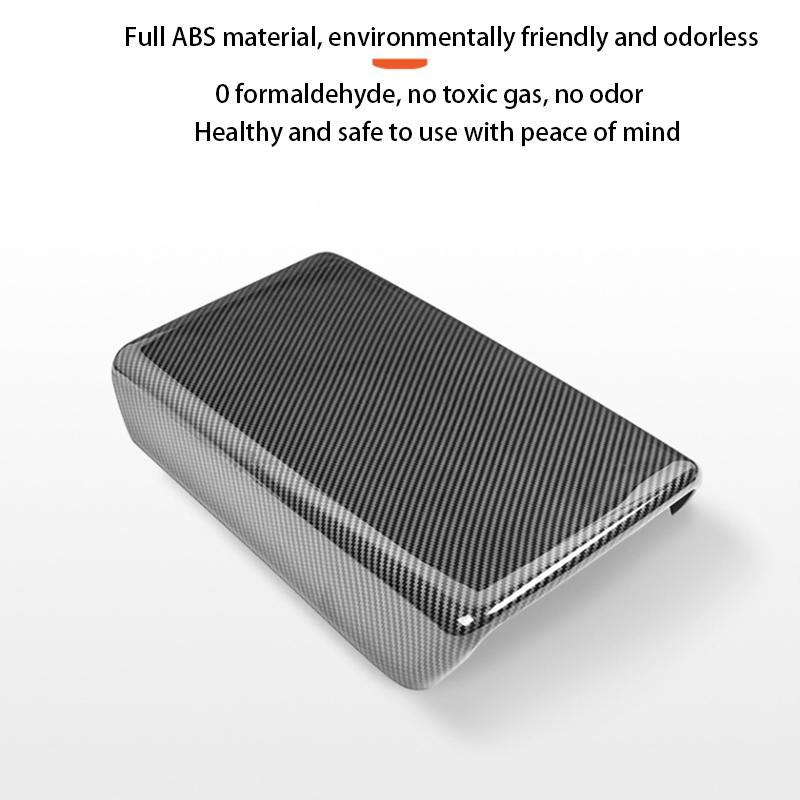 For Tesla Model Y Juniper 2025 Model 3 Highland Carbon Fiber ABS Case Center Console Arm Rest Lid Central Armrest Box Pad Cover