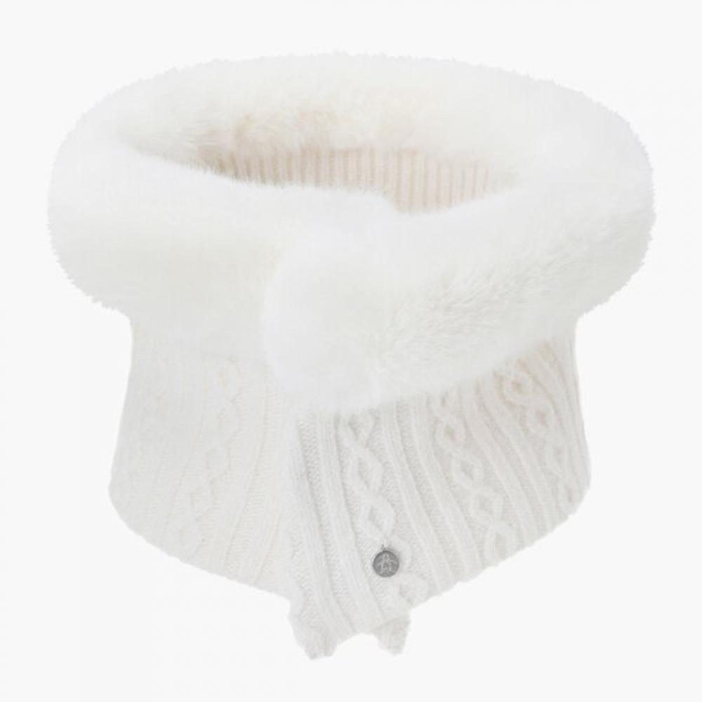 MunSingwear Women S Knit Fur Neck Warmer Off White Mr422lwmo2