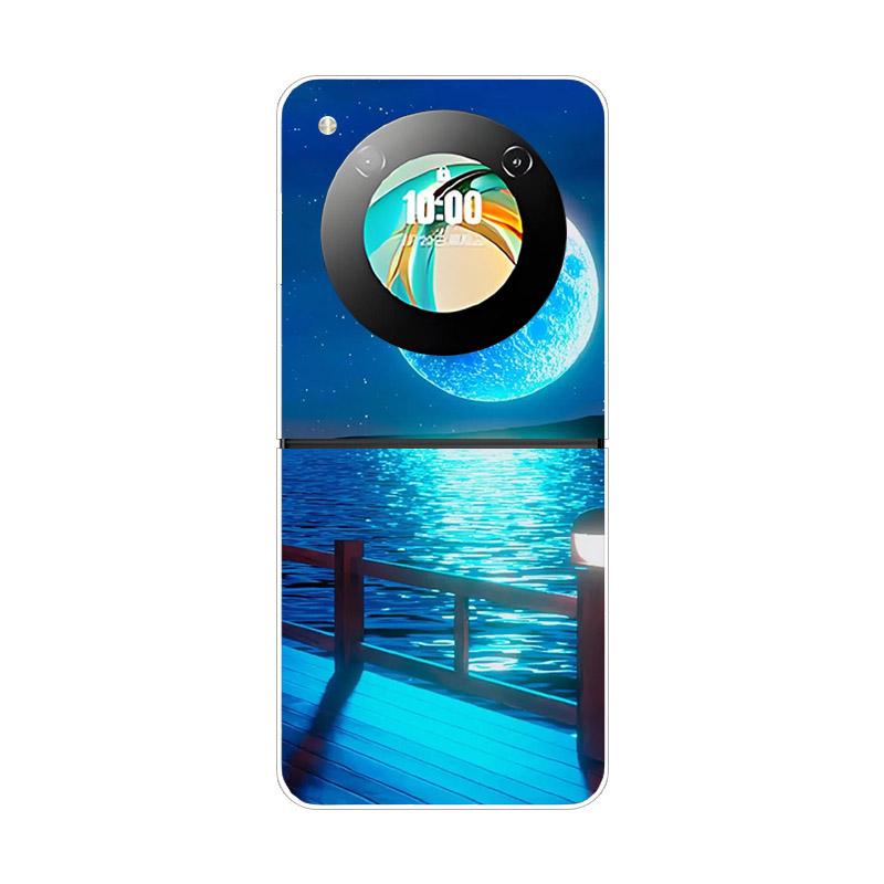 Etui na ZTE Nubia Flip NX724J Modne Malowane Przezroczyste Twarde PC Składane Na ZTE Libero Flip 5G A304ZT Przezroczyste Etui na Telefon Funda