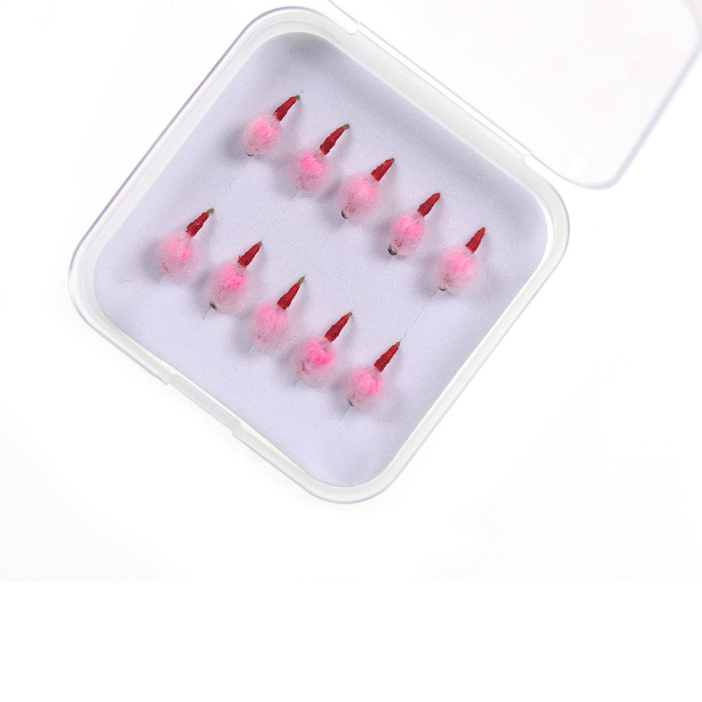 5pcs 10 Pcs/box Translucent Tungsten Bead Core Hard Egg Fly Glo Bug Fly Fishing Flies Lures Size 12#