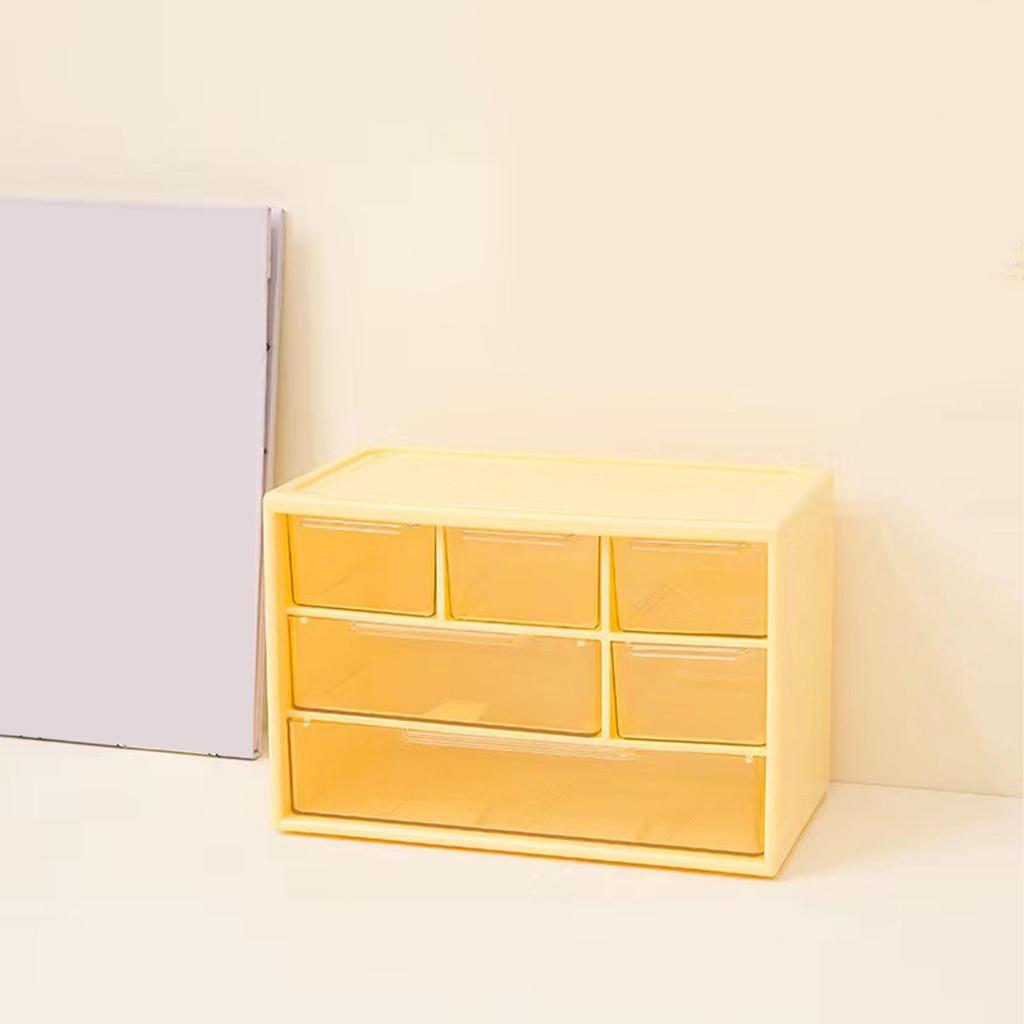 3 Layers Desktop Drawer Storage Box 6 Grids Jewelry Buty Lens Organization Box for Small Items