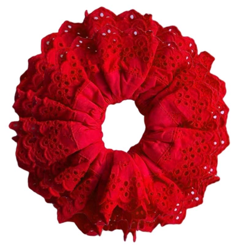 Sweet Hairband Autumn Winter Women Large Hair Ties Headband Lace Hair Scrunchies