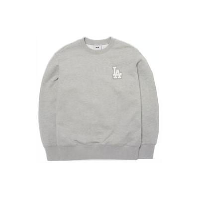MLB Base Logo Sweatshirts Unisex Gray Crew Neck Moderate Regular 3AMTB0221-07MGS