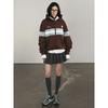 South Korea Badblood American Vintage Contrast Color Casual Loose Hoodie Women Preppy Niche Top Fashion