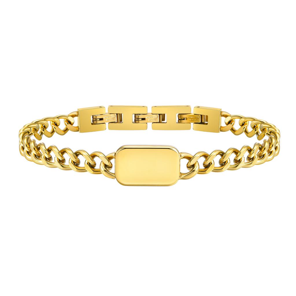 Xiaomi Vnox Initials Cuban Chain Bracelets for Men Women, Letter A-Z Stainless Steel Custom Wristband Birthday Wedding BFF Gift Jewelry