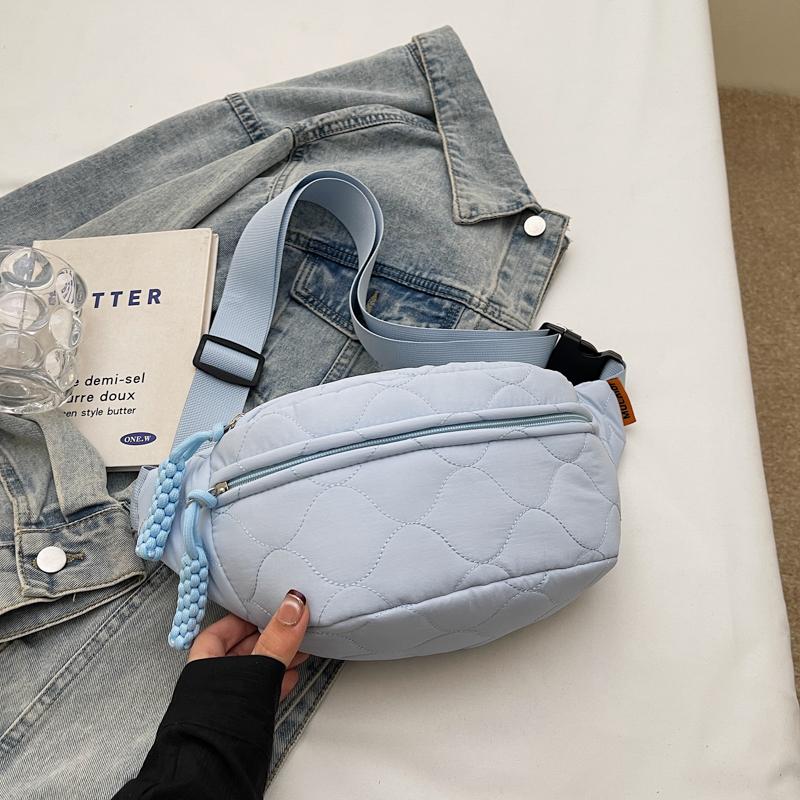 

Large Women s Waist Bag Chest Bag Waterproof Nylon Fanny Pack Zipper Single Shoulder Bags Multifunction Banana Waist Pack Lady синій