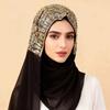 Long Islamic Turban Silk Women Headscarf Fashion Sequin Wraps Shawl  Female