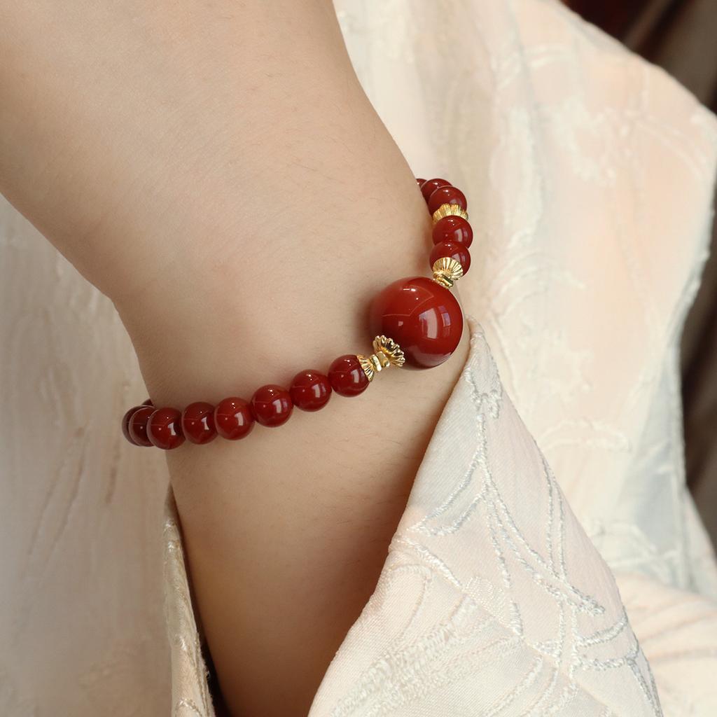 Natural Nanhong Agate Bracelet. Fashion Women Daily Jewelry Lucky Gift