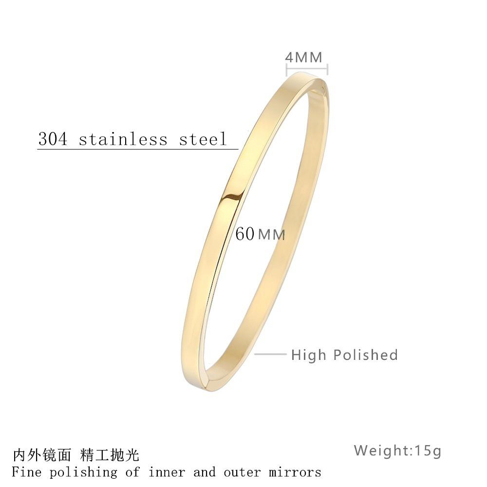 Lady's open bracelet with plain ring of stainless steel, fashionable bracelet
