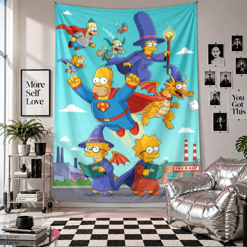 Wall TapestryThe Simpsons Art Hanging Cloth Decorative Background Cover for Room Decoration