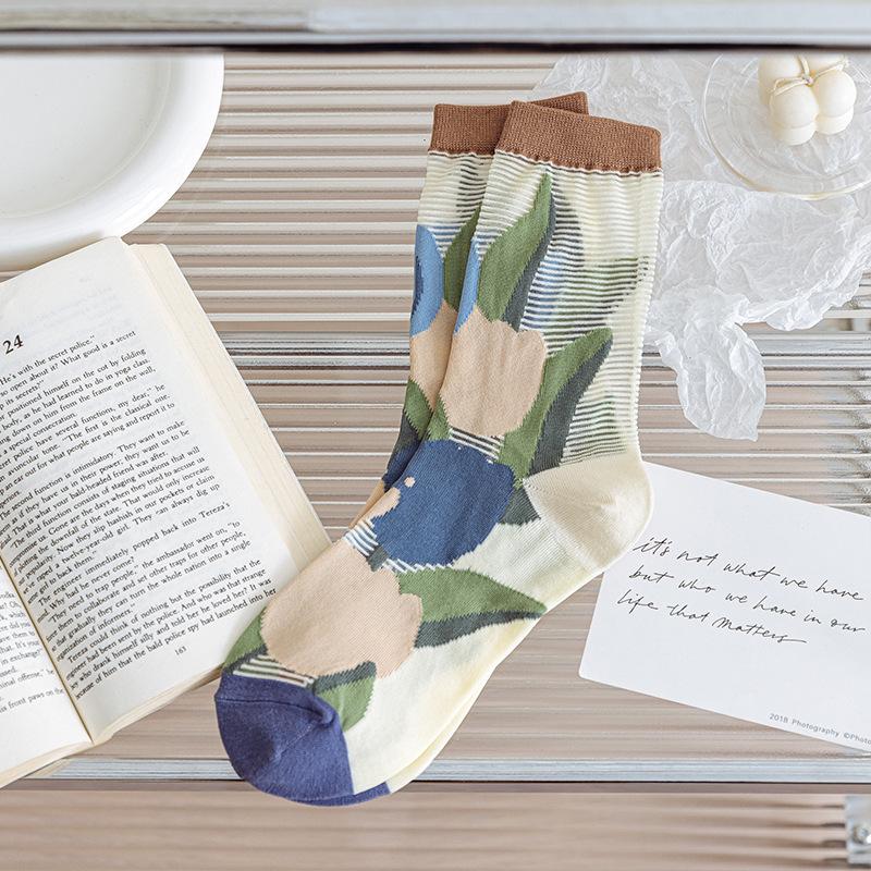 

Женские дышащие хлопковые и шелковые кружевные хрустальные носки - Японский модный тренд One Size (35-39)