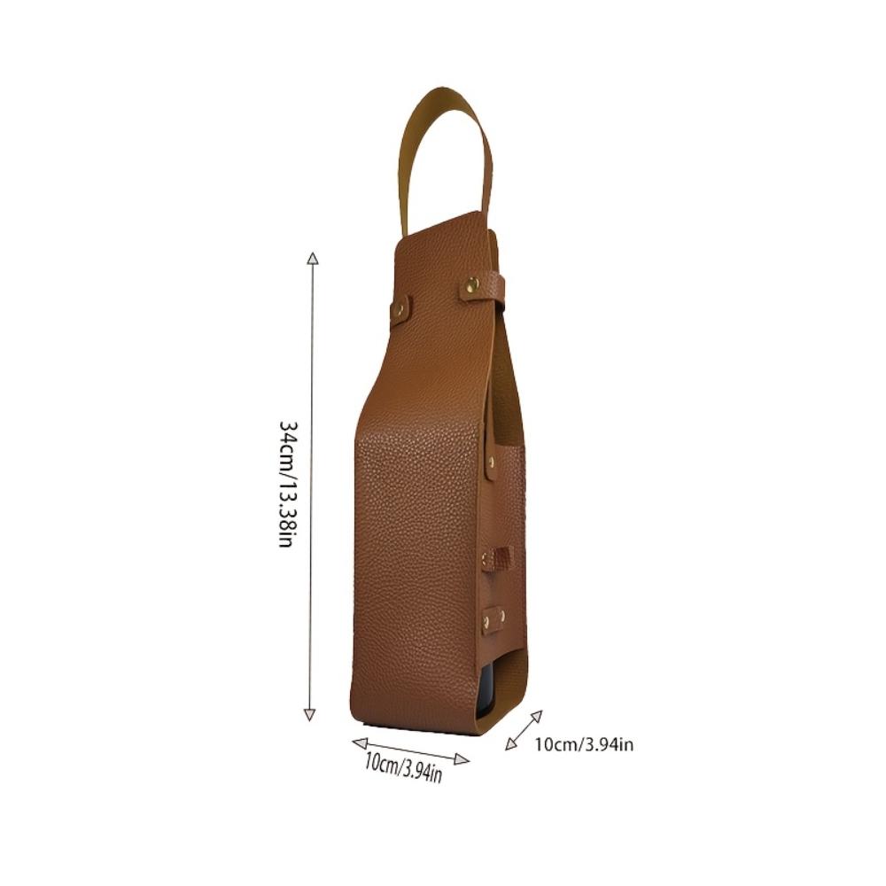 Single‑Pack PU‑Leather Wine Bottle Bag,Luxury Gift Pouch for Wine,Champagne,Rum,Vodka,Fashion Gift Bag for Bar & Party