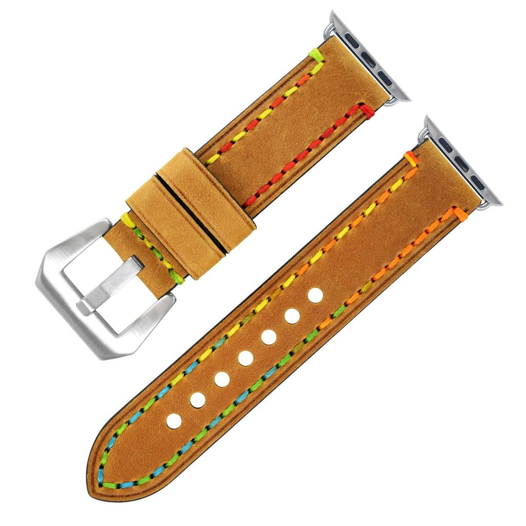Applicable To Apple Iwatchse/6/5/4/3/2 Watch Sports First Layer Cowhide Crazy Horse Strap Accessories