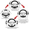 Car Steering Wheel Cover With 2 Pcs Ceramic Absorbent Cupholder Coasters, Black Leopard Cheetah Print Car Accessories Decorations For Women, Fit 15
