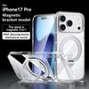 Apple iPhone 17 Pro Max Transparent Magnetic Case with Rotating Stand - Crystal Shine SLD