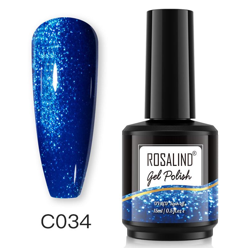 

ROSALIND RO-15ml Белый флакон лака для ногтей Soak Off Чистый цвет Гель-лак для ногтей Яркий для дизайна ногтей Светодиодная/УФ-лампа Полуперманентный гель-лак