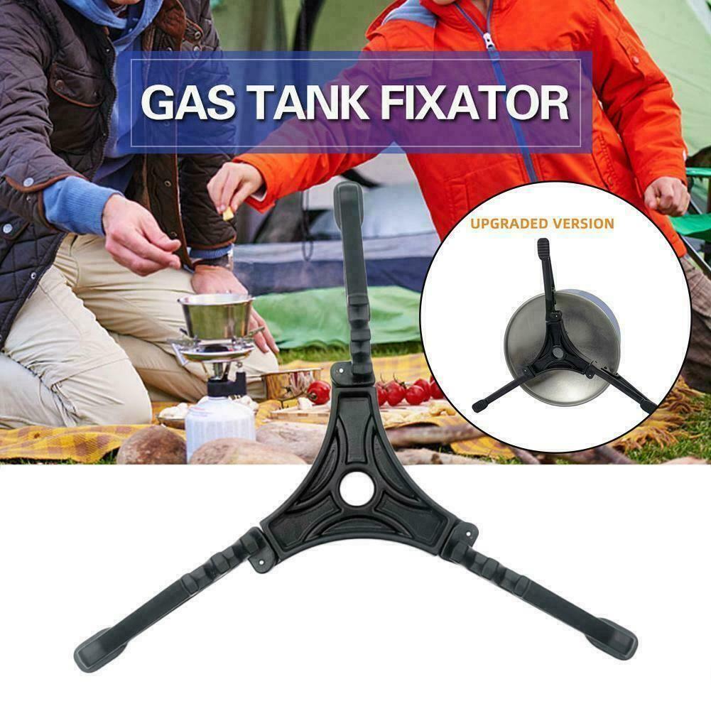 Anti Dumping Camping Foldable Stove Base Holder Gas Canister Stand Can Tank Tripod Bottle Shelf