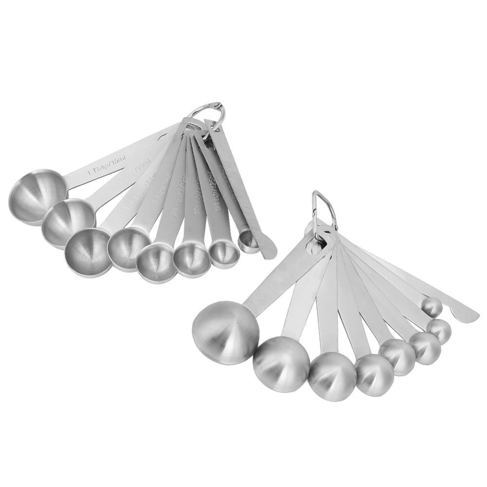 9Pcs Set 304 Stainless Steel Measuring Spoon Cup Set with Graduated Scale Baking Accessory