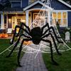 Realistyczna Ozdoba Pająk Duża Dekoracja Halloweenowa, Miękki Włochaty Straszny Rekwizyt, Futrzasty Plusz z Giętymi Nóżkami Pająki na Zewnątrz Wewnątrz, Podwórko, Dom,