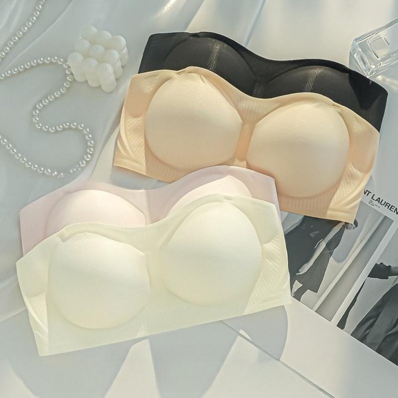 Women's Strapless Anti-Slip Support Lightweight Bra Summer Cool Breathable Comfortable Invisible Seamless Soft Wire Free Bra