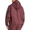 adidas Future Icons Sportswear Striped Hooded Pullover Long Sleeve Sweatshirt Men Sweatshirt Aurora-Red Ruby JD4857