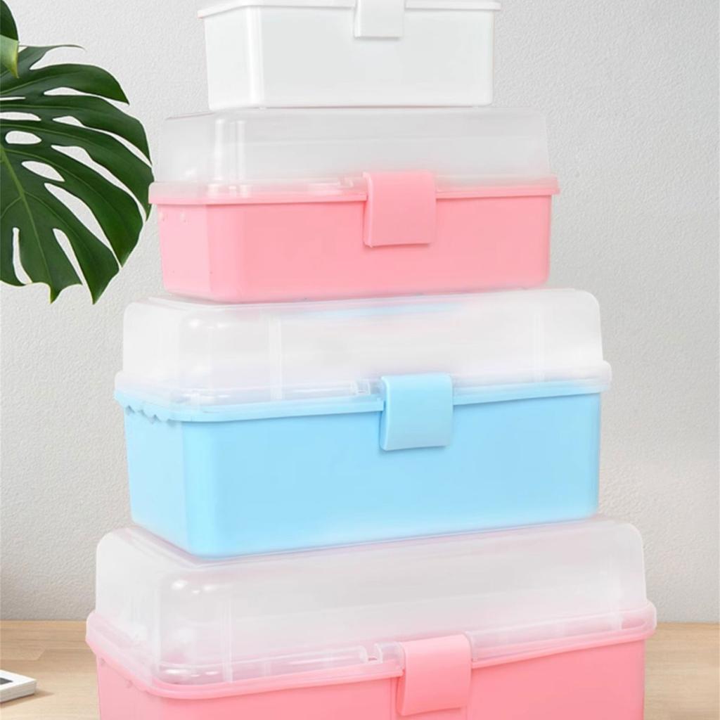 3 Layers Storage Box Multipurpose Organizer with Handle Storage Case Dust-Proof Storage Organizer Tool Box for Paints