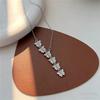 Female Crystal White Zircon Stone Butterfly Pendant Necklace Vintage Gold Color Wedding  For Women