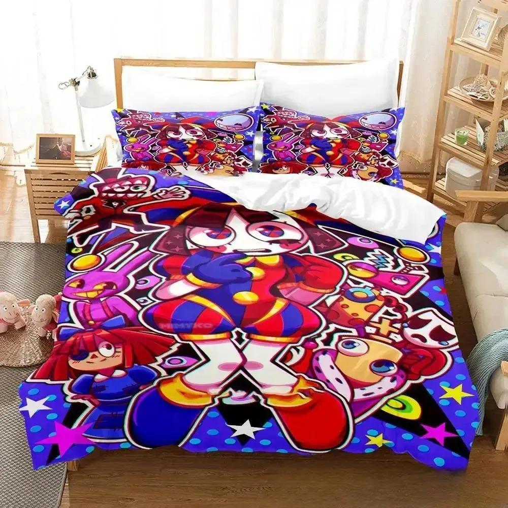 3D Print Cartoon Amazing Digital Circus Bedding Set Boys Girls Twin Queen King Size Duvet Cover Pillowcase Bed Boys Adult