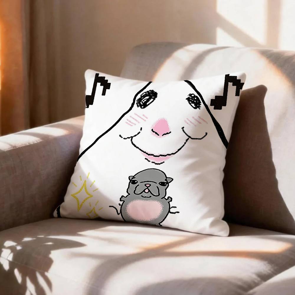 CartoonHCHamster Caveman Pillow Case Pattern Printed Pillowcase For Living Room Sofa Cushion Cover