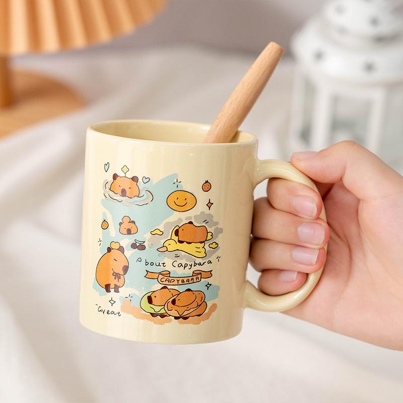 Korean Cute Cartoon Mug Ins High Value Water Cup Summer Student Water Cup Best Friend Couple Gift