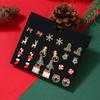 C Shape Earrings Korean Style Earrings Female Ear Studs Red Dangle Earrings Christmas Earrings Set