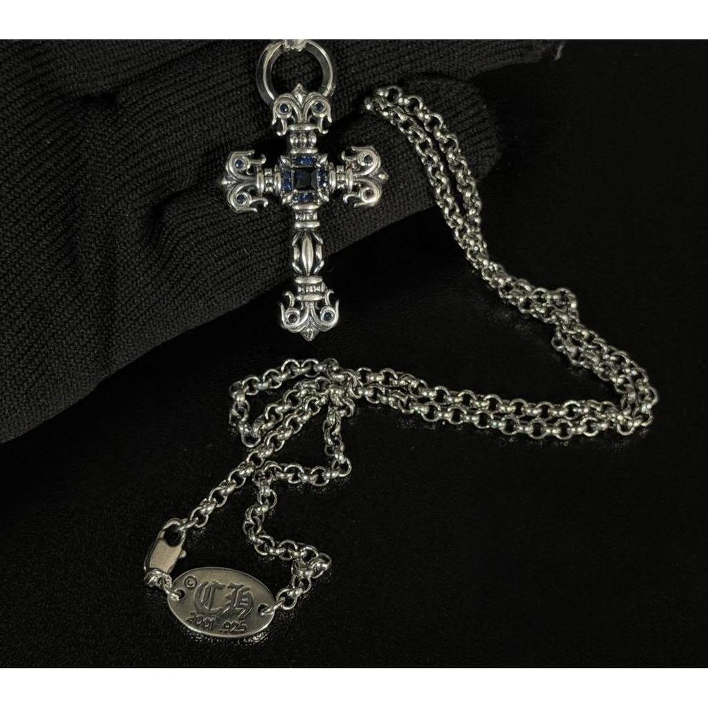 Used Necklace Silver Tiny Filigree Cross Stamped Silver925