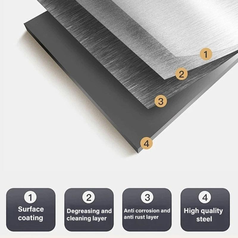 4Pcs Aluminum Hair Combs Set: Long Cutting Comb,Short Styling Comb,Handle Combs,and Tail Comb for Professional Barbers