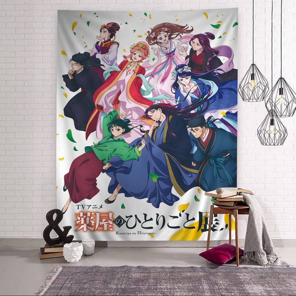 Maomao Anime Deníky lékárnice Barevný gobelín Nástěnná dekorace Závěsný tarot Hippie koberce na stěnu Dekorace na stěnu do koleje
