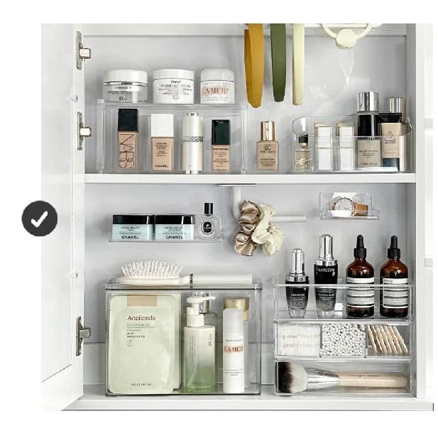 Bathroom Cosmetics Storage Box Makeup Drawer Organizer Modern Minimalist Design Cosmetic Rack Mirror Cabinet Acrylic Storage Box