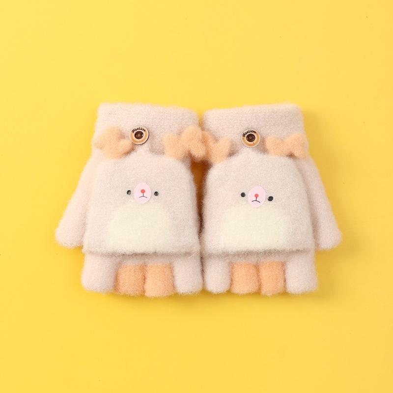 Neue Xuehuaxiu Kinderhandschuhe zum Warmhalten Kindergarten Baby niedliche Cartoon Klappstrickhandschuhe Großhandel