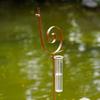 Metal Snail Rain Gauge Outdoor Garden Decoration Rustic Patina Finish Spiral Design Yard Rain Measurement Tool
