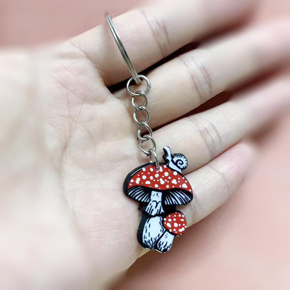 

Acrylic Halloween Keychain Mushroom Girl Key Ring Crossbody Bag Pendant Keychain